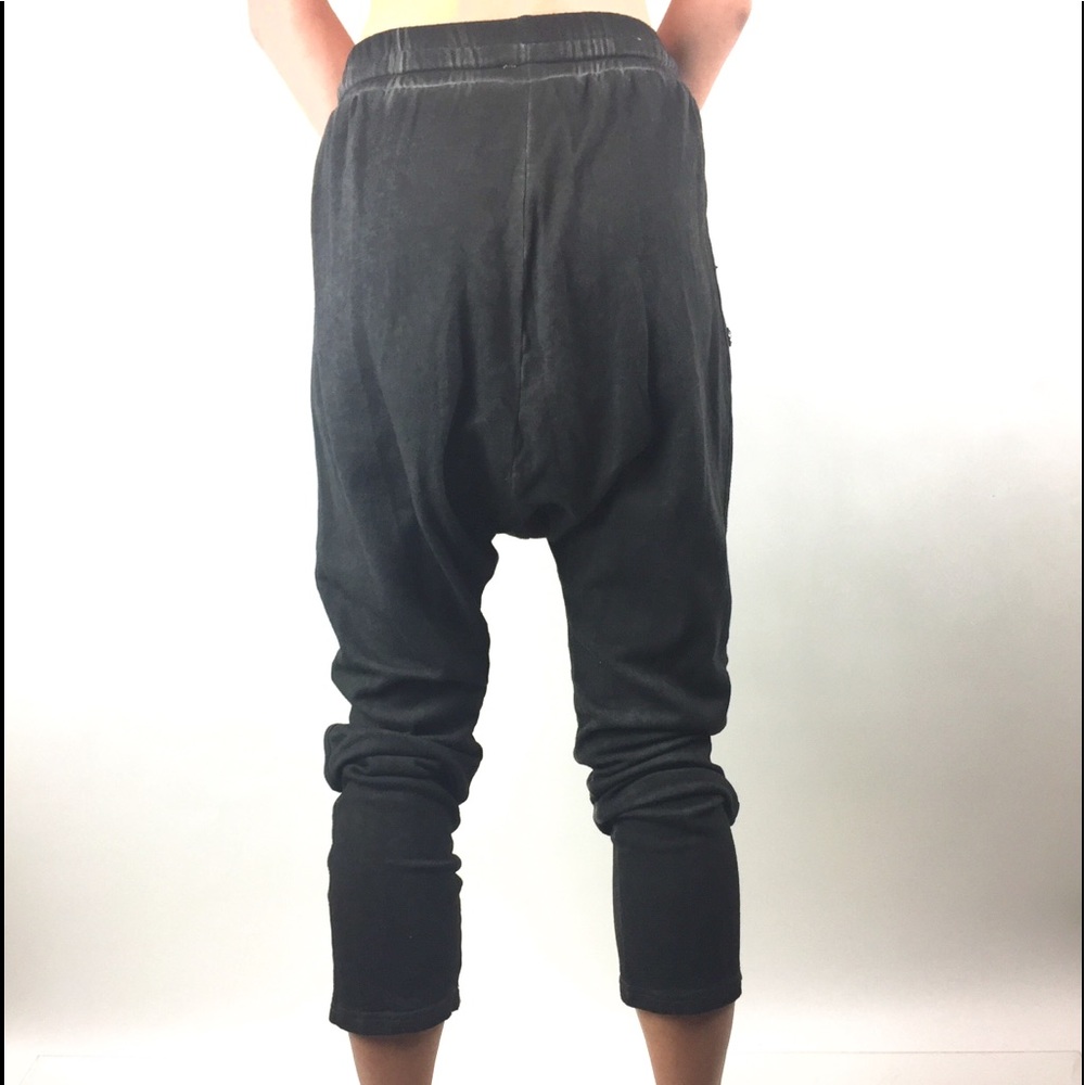 POL S Pants Cotton Fleece Harem Elastic Waist Grey - Picture 2 of 8